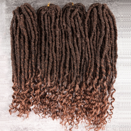 Curly faux locs hair extension 16inch 18 inch 24strands Afro Black Lady free sample for braiding crochet hair Attachments
